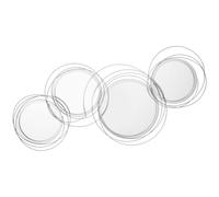 HOMCOM Conjunto de 4 espejos redondos en metal plateado 107x56 cm Aosom España
