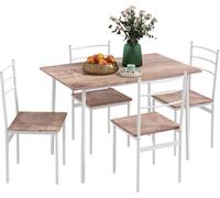 Homcom Conjunto de comedor 110x70x75 cm blanco