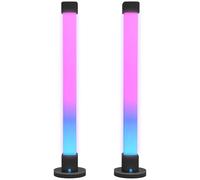 HOMCOM Conjunto de Lámparas de Mesa Inteligente LED con Control Remoto y App Bluetooth, Sincronización Musical y Temporizador para Salón, Dormitorio, Sala de Juegos, Blanco