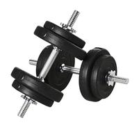 HOMCOM Conjunto de Mancuernas Ajustables de 20kg Juego de Pesas con Discos de 2,5/1,5 kg y Barras de Conexión de 2 kg Kit de Entrenamiento para Gimnasio en Casa