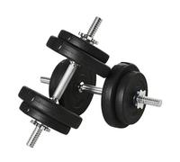 HOMCOM Conjunto de Mancuernas Ajustables de 20kg Juego de Pesas con Discos de 2,5/1,5 kg y Barras de Conexión de 2 kg Kit de Entrenamiento para Gimnasio en Casa