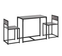 HOMCOM Conjunto de mesa alta de 3 piezas 3 piezas, 2 sillas, 1 mesa, 90 cm x 47 cm x 76 cm, Gris