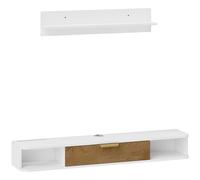 HOMCOM Conjunto Mueble TV y Estante de Pared con Armario y Compartimentos Abiertos Organización de Espacio y Montaje en Pared