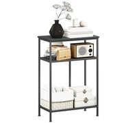 HOMCOM Consola con 3 Estantes, Mesa Consola de Entrada con Estructura de Metal y Madera para Salón y Pasillo, 55x30x81 cm, Negro