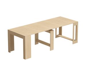 HOMCOM Consola Extensible para 10 Personas, Efecto Madera Clara
