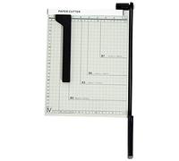 HOMCOM Cortador de Papel A4 Guillotina Profesional para Papelería Fotográfica Oficina Estudio Escuela Capacidad 12 Hojas con Regla Guía Cizalla de Cuchilla 48x26,5x5 cm Blanco