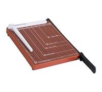 HOMCOM Cortador de Papel A4 Guillotina Profesional para Papelería Fotográfica Oficina Estudio Escuela Capacidad 12 Hojas con Regla Guía Cizalla de Cuchilla 48x26,5x5 cm Marrón