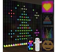HOMCOM Cortina de Luces LED 3x3m Inteligente con Sincronización Musical Control Remoto y App Efectos y Colores Personalizables