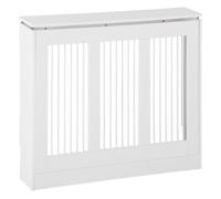HOMCOM Cubierta de Radiador Blanco 90x18x84 cm Cubre Radiador de MDF Diseño Moderno Estante para Radiador Vertical para Sala de Estar Dormitorio