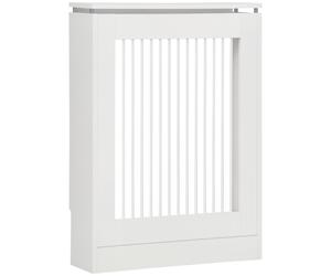 HOMCOM Cubierta de Radiador Cubre Radiador Moderno Pintado de MDF con Estante Superior para Salón Dormitorio 60x18x84 cm Blanco Aosom España