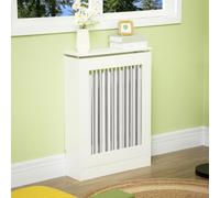 HOMCOM Cubierta de Radiador Cubre Radiador Moderno Pintado de MDF con Estante Superior para Salón Dormitorio 60x18x84 cm Blanco Aosom España