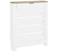 HOMCOM Cubierta para radiador, cubre-radiador con armario abatible y estante superior, 78 x 19 x 95,5 cm, blanco