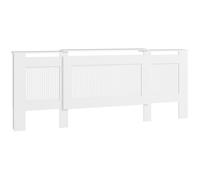 HOMCOM Cubierta para Radiador, diseño de lamas, longitud ajustable 125-201 cm, MDF, Blanco