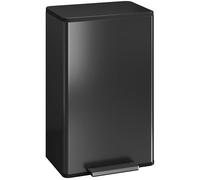 HOMCOM Cubo cocina 45L pedal negro con tapa cierre suave y apertura fija