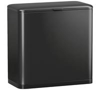 HOMCOM Cubo de basura 8 L, colocación independiente o colgado, acero inoxidable, negro