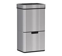 HOMCOM Cubo de Basura Automática 72L Cubo de Basura Inteligente de Acero Inoxidable con Sensor Infrarrojos y 2 Compartimientos para Cocina Dormitorio 42x30x81 cm gris