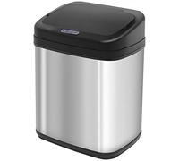 HOMCOM Cubo de Basura Automático 20L Papelera de Cocina de Acero Inoxidable con Sensor Infrarrojo Apertura Automática Cubo Interior Extraíble y Asa 33x25x42,5 cm Plata y Negro