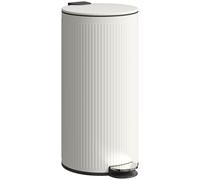 HOMCOM Cubo de Basura Cocina 30L con Pedal Tapa de Cierre Suave y Cubo Extraíble para Dormitorio Oficina Estudio Salón Crema