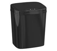 HOMCOM Cubo de Basura Cocina Automático 15 L, Papelera de Cocina Estrecha con Sensor Infrarrojo y Modo Manual, Anillo de Retención, Antihuellas, para Oficina, Hogar, Negro