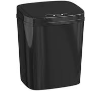 HOMCOM Cubo de Basura Cocina Automático 15 L, Papelera de Cocina Estrecha con Sensor Infrarrojo y Modo Manual, Anillo de Retención, Antihuellas, para Oficina, Hogar, Negro