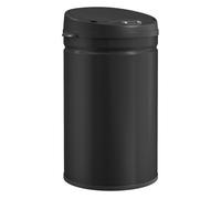 HOMCOM Cubo de Basura Cocina Automático 30 L, Papelera de Cocina de Acero Inoxidable, Sensor Infrarrojo, Cierre Automático, Antihuellas, para Dormitorio, Oficina, Negro