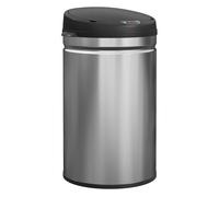 HOMCOM Cubo de Basura Cocina Automático 30 L, Papelera de Cocina de Acero Inoxidable, Sensor Infrarrojo, Cierre Automático, Antihuellas, para Dormitorio, Oficina, Plata