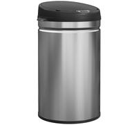 HOMCOM Cubo de Basura Cocina Automático 30 L, Papelera de Cocina de Acero Inoxidable, Sensor Infrarrojo, Cierre Automático, Antihuellas, para Dormitorio, Oficina, Plata