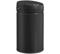 HOMCOM Cubo de Basura Cocina Automático 30 L, Papelera de Cocina de Acero Inoxidable, Sensor Infrarrojo, Cierre Automático, Antihuellas, para Dormitorio, Oficina, Negro