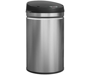 HOMCOM Cubo de Basura Cocina Automático 30 L, Papelera de Cocina de Acero Inoxidable, Sensor Infrarrojo, Cierre Automático, Antihuellas, para Dormitorio, Oficina, Plata