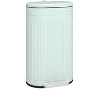 HOMCOM Cubo de Basura con Pedal de 30 litros, a Prueba de Huellas Dactilares con Tapa de Cierre Suave, Cubo Interior extraíble, Color Verde Claro