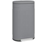 HOMCOM Cubo de basura con pedal de 30 litros con tapa y pedal, cubo interior extraíble, función de cierre suave para salón, oficina, color gris, 36,5 x 31,2 x 60,8 cm