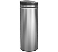 HOMCOM Cubo de Basura con Sensor de 50 Litros y Función de Cierre Suave, Cubo de Basura sin Contacto de Acero Inoxidable para Cocinas, Oficinas, Color Plata