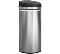 HOMCOM Cubo de Basura de 42L con Sensor de Movimiento y Apertura Automática, 30.5x30.5x68 cm, Negro y Plata