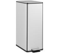 HOMCOM Cubo de basura de cocina 20L de acero inoxidable con tapa de cierre suave compacto con cubo interior removible Aosom España