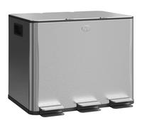 HOMCOM Cubo de Basura de Cocina Plata Plata