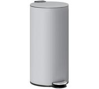 HOMCOM - Cubo de Basura para Cocina (30 L, con Pedal de Metal, con Cubo Interior extraíble, Tapa de Cierre Suave y sujeción en Apertura, para Cocina, Oficina, hogar, Color Gris Claro