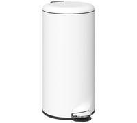 HOMCOM Cubo de Basura para Cocina 30L con Pedal Tapa de Cierre Suave Crema