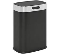 HOMCOM Cubo de pedal 5L, apertura push-open, negro, 21.5x19.5x30 cm
