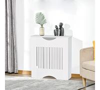 HOMCOM Cubre Radiador 78x19x82 cm Moderno con Estante Carga 10 kg Blanco