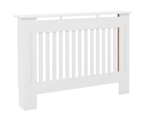 HOMCOM Cubre Radiador Cubierta de Radiador para Radiador con Dispositivo Antivuelco Diseño Moderno MDF 112x19x81cm Blanco Aosom España