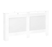 HOMCOM Cubre Radiadores, 151,5x19x82 cm, Cubierta para Radiador Moderna de MDF, con Estante Superior y Listones, para Salón, Dormitorio, Pasillo, Blanco