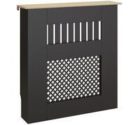 HOMCOM Cubre Radiadores 78x19x81 cm Cubierta para Radiador Diseño Moderno de Listones y Nido de Abeja Negro