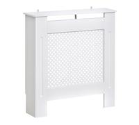 Homcom cubre radiadores, 78x19x82 cm, cubierta para radiador moderna de mdf, con estante superior y listones, para salón, dormitorio, pasillo, blanco 19 cm