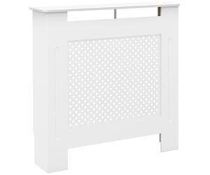 HOMCOM Cubre Radiadores, 78x19x82 cm, Cubierta para Radiador Moderna de MDF, con Estante Superior y Listones, para Salón, Dormitorio, Pasillo, Blanco