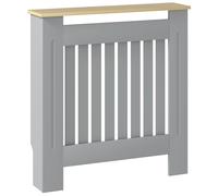 HOMCOM Cubre Radiadores 78x19x83 cm Cubierta para Radiador de MDF Cubreradiador para Salón Dormitorio Pasillo Gris y Roble