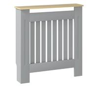 HOMCOM Cubre Radiadores 78x19x83 cm Cubierta para Radiador de MDF Cubreradiador para Salón Dormitorio Pasillo Gris y Roble