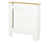 HOMCOM Cubre Radiador 78x19x83 cm Cubierta de MDF con Dispositivo Antivuelco Diseño Moderno para Sala de Estar Dormitorio Blanco Aosom España