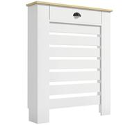 HOMCOM Cubre Radiadores con Cajón, Cubreradiador de MDF, Cubierta para Radiador, Diseño Moderno de Listones, para Salón, Dormitorio, 78x19x95,5 cm, Blanco