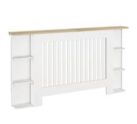 HOMCOM Cubre Radiadores con Estantes Cubreradiador de MDF Diseño Moderno de Listones para Salón Dormitorio 152x19x83 cm Blanco