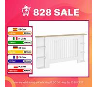 HOMCOM Cubre Radiadores con Estantes Cubreradiador de MDF Diseño Moderno de Listones para Salón Dormitorio Blanco BLANCO